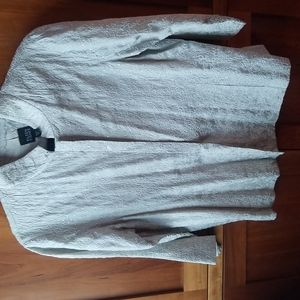 Very special Eileen Fisher silk blouse or jacket topper in champagne